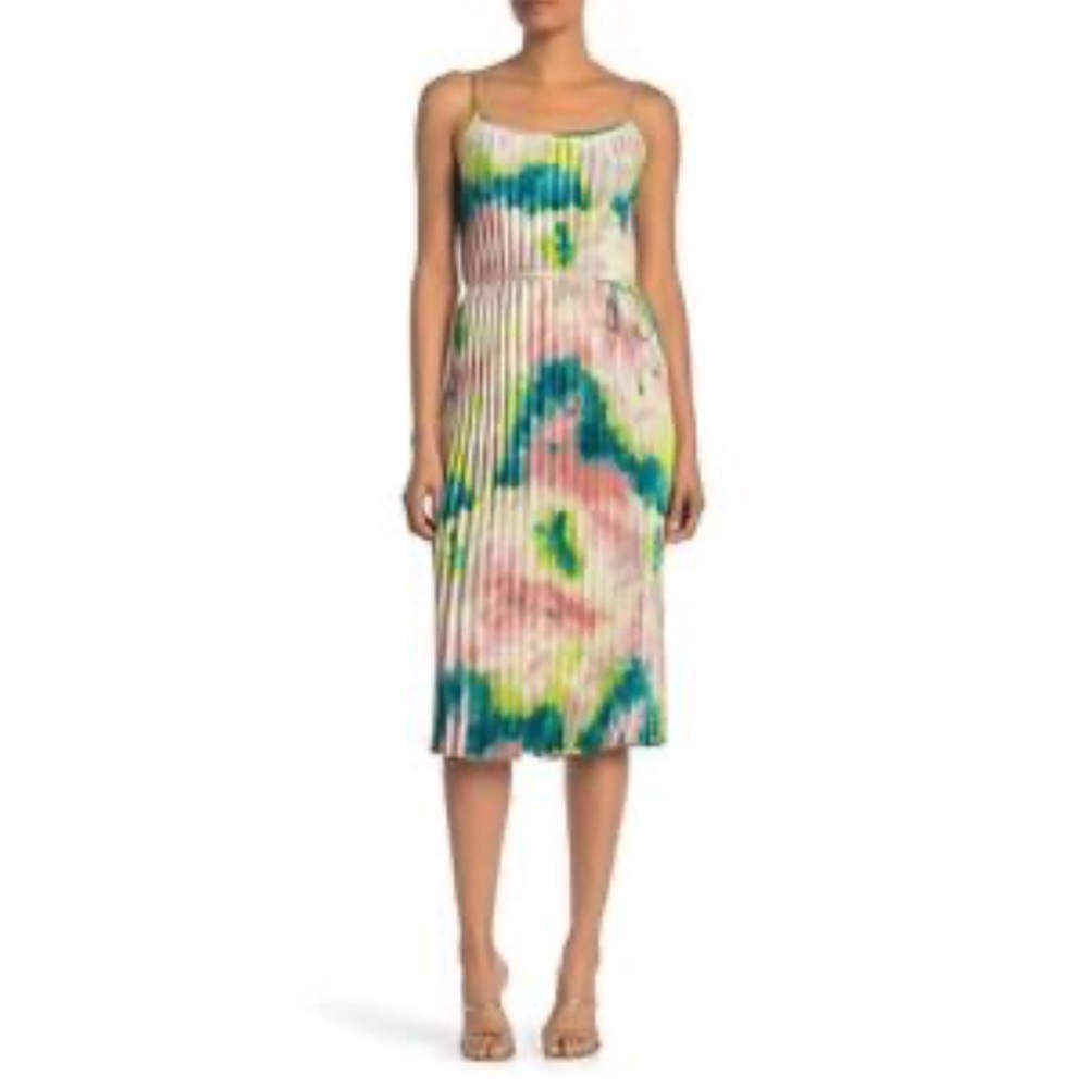 Free Press Tie Dye Pleated Midi Slip Dress. Size Small XS